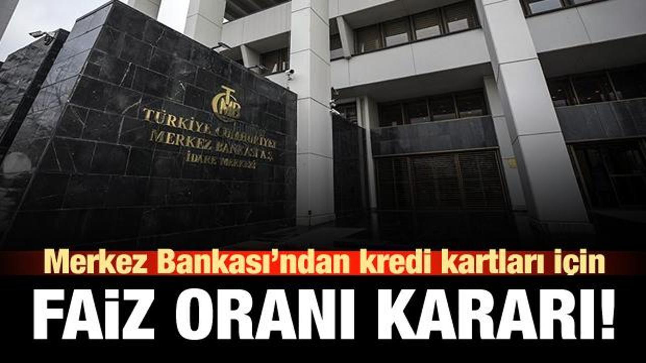 Merkez Bankası kredi kartı azami faiz oranlarını indirdi