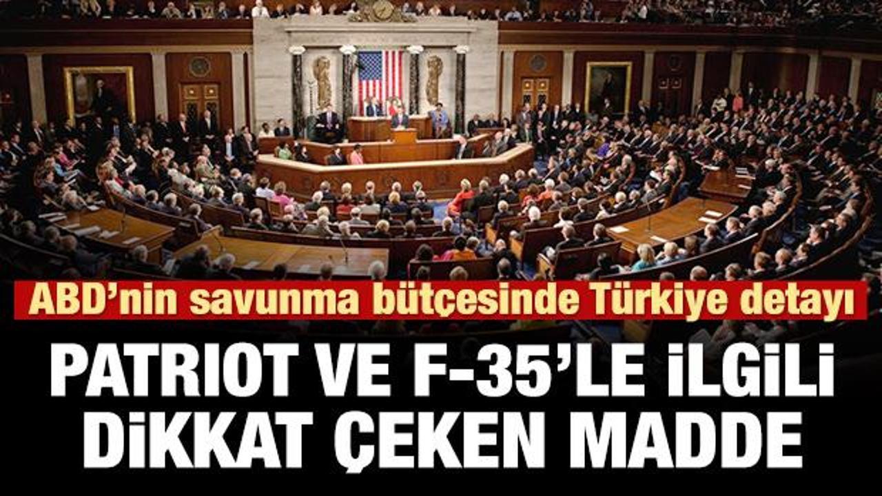 ABD'nin savunma bütçesinde Türkiye ve Patriot maddesi!