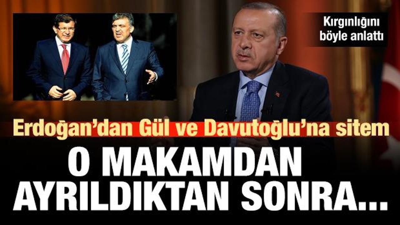 Erdoğan, Gül ve Davutoğlu'na kırgınlığını böyle anlattı...