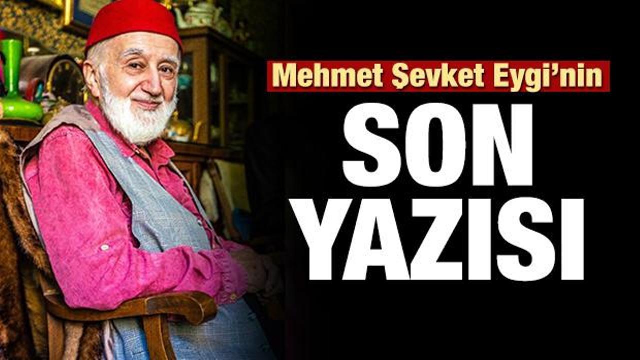 Mehmet Şevket Eygi'nin son yazısı