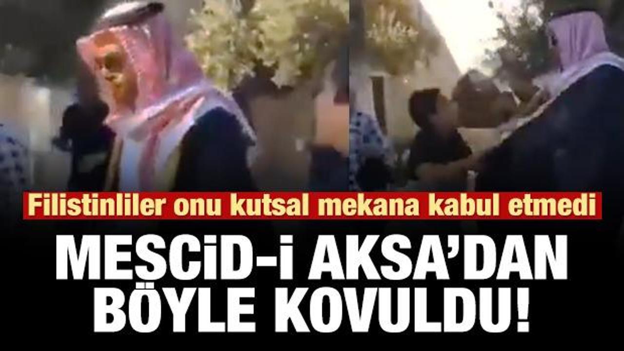 Filistinlileri &ccedil;ok kızdırdı! Mescid-i Aksa'dan b&ouml;yle kovuldu!