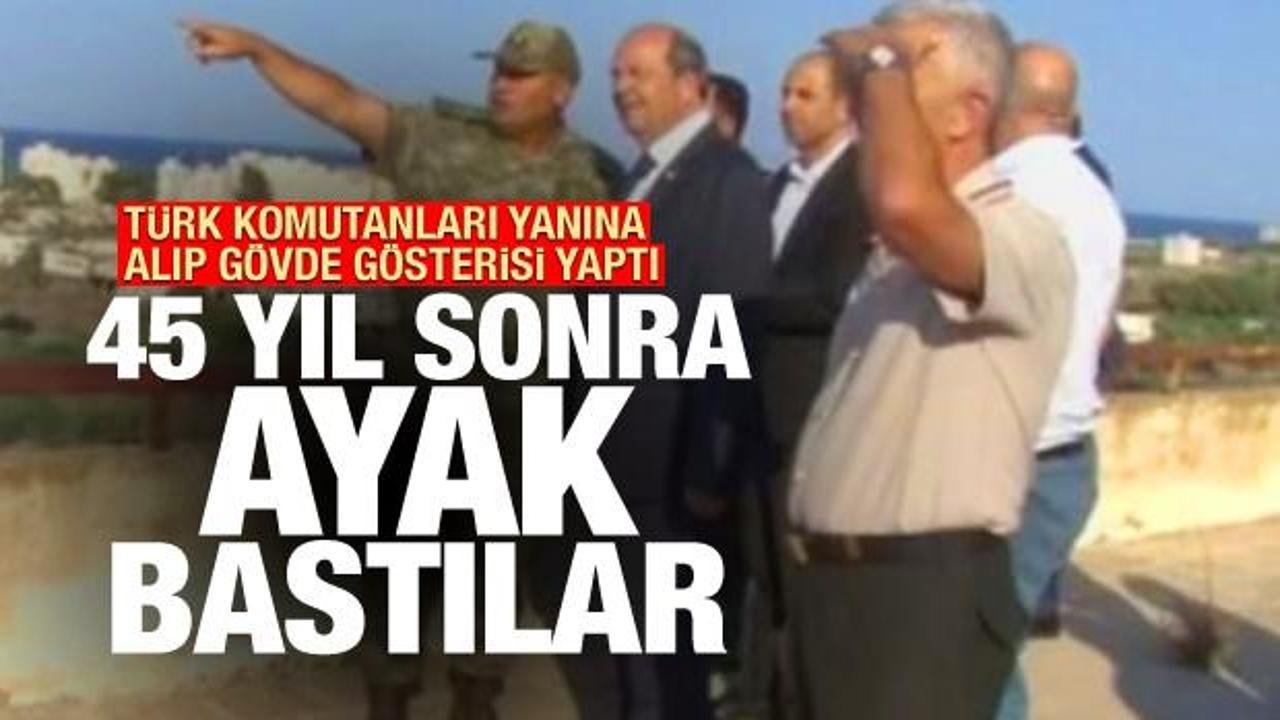 Türk komutanları yanına alıp mesaj verdi! 45 yıl sonra ayak bastılar