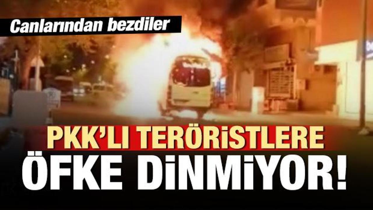 PKK'lıların yaktığı minibüsün şoförü isyan etti