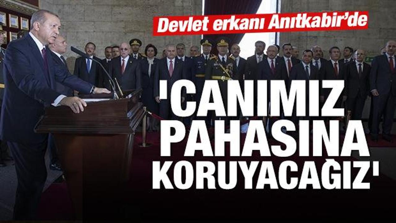 Cumhurbaşkanı Erdoğan 30 Ağustos dolayısıyla Anıtkabir'de '