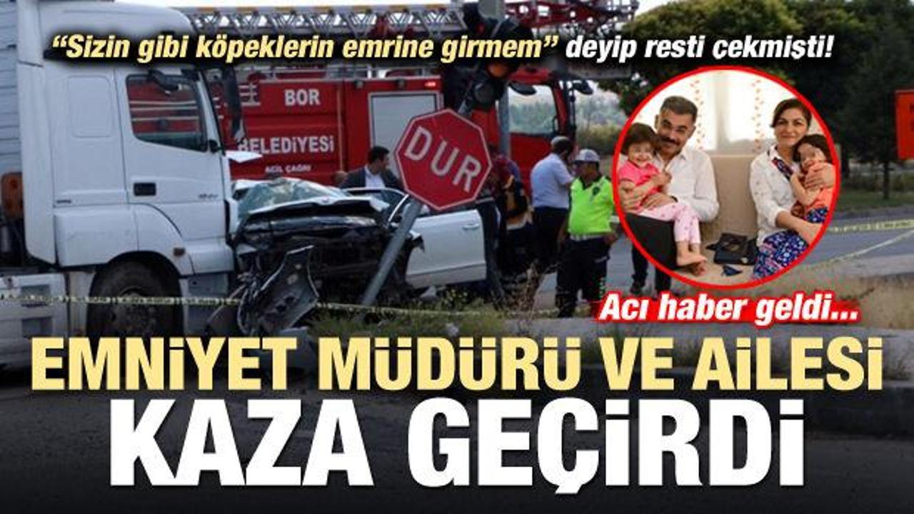 Hatay Emniyet Müdürü ve ailesi kaza geçirdi