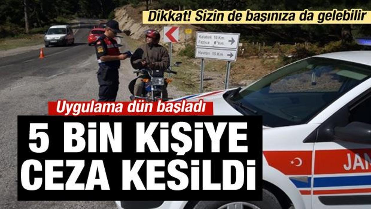  5 bin 63 kişiye ceza kesildi