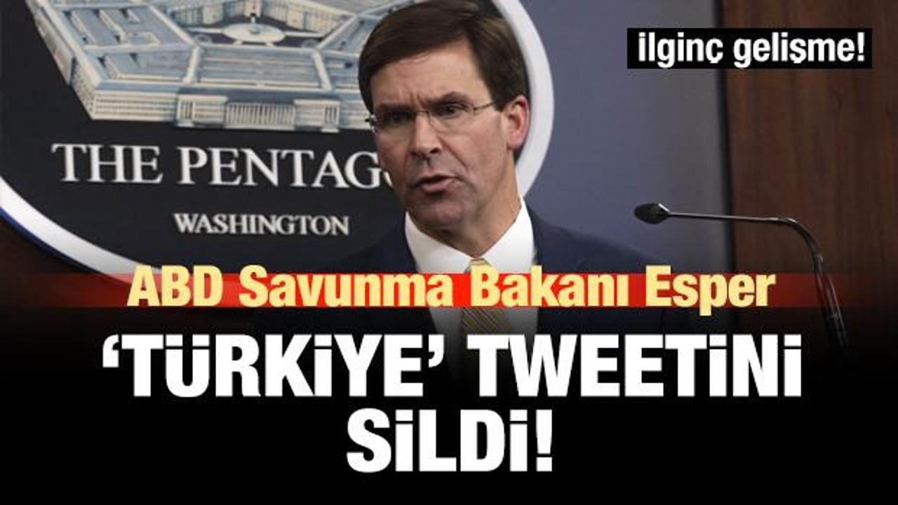 ABD Savunma Bakanı, Türkiye paylaşımını sildi!