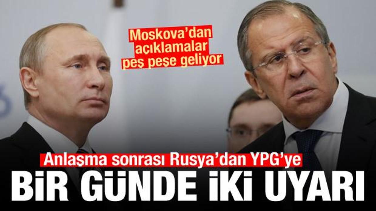 Türkiye ile anlaşma sonrası Rusya'dan PKK/YPG'ye bir günde iki uyarı