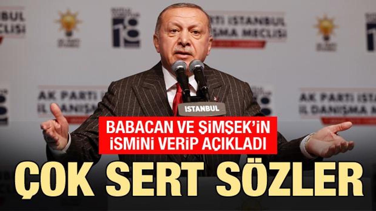 Son dakika: Erdoğan, Babacan ve Şimşek'in adını verip sert çıktı