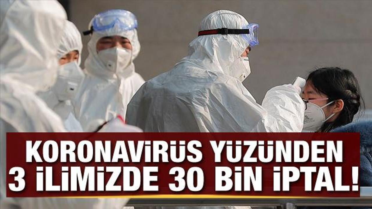 Koronavirüsü yüzünden Türkiye'de 30 bin iptal!