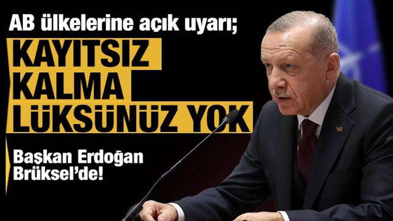 Başkan Erdoğan'dan AB ülkelerine: Kayıtsız kalma lüksünüz yok