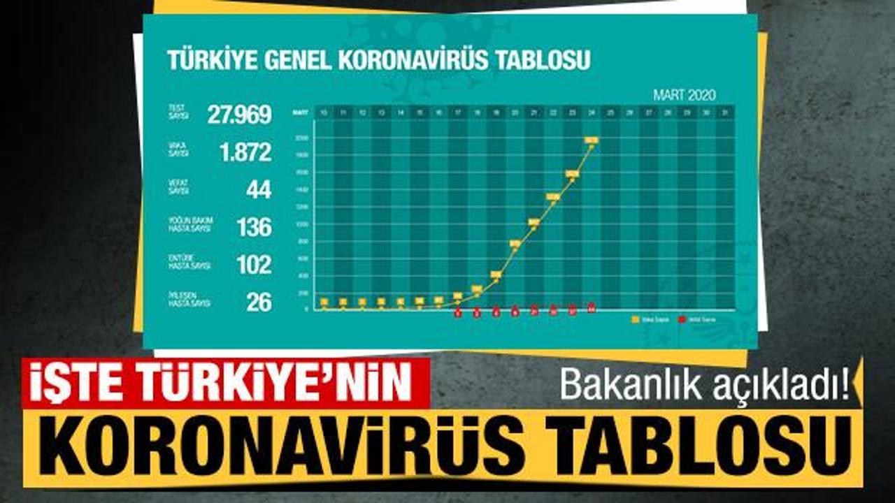 Bakanlık açıkladı! İşte Türkiye’nin koronavirüs tablosu
