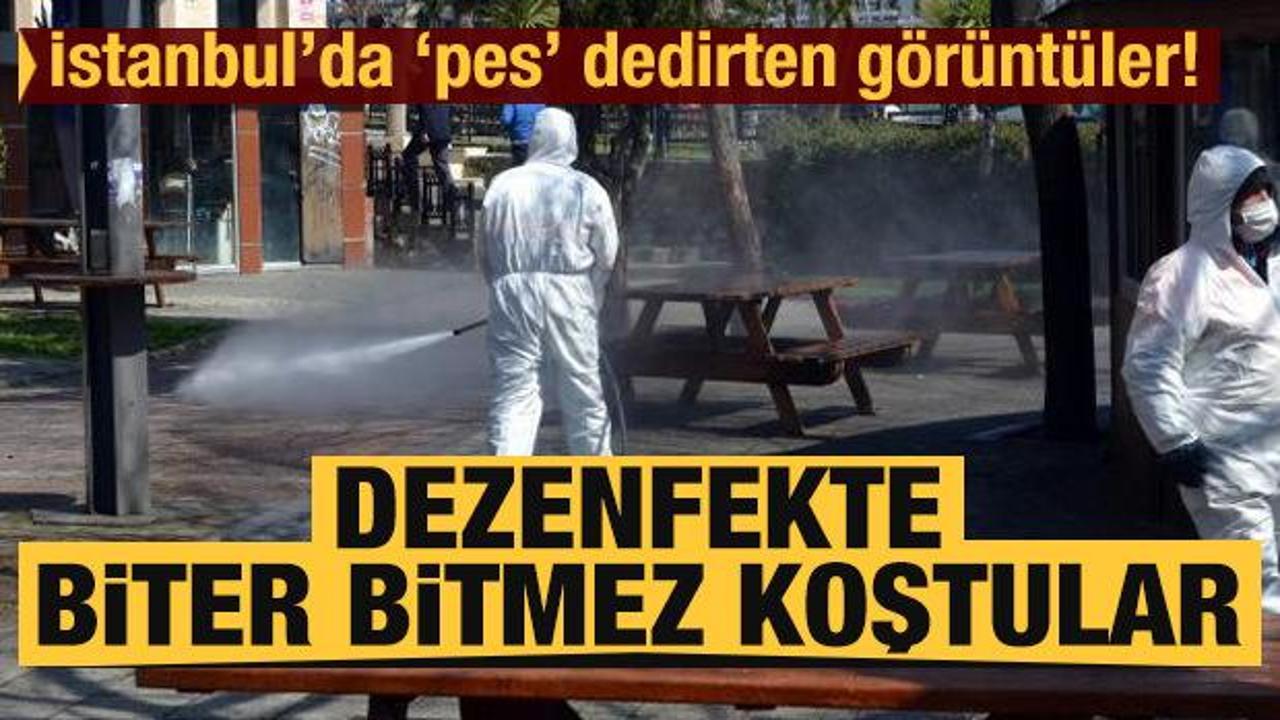 İstanbul'da pes dedirten görüntüler! Dezenfekte biter bitmez koştular