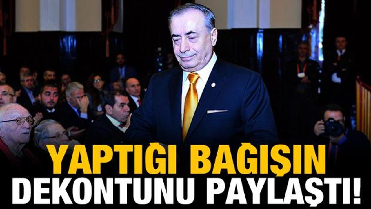 Mustafa Cengiz yaptığı bağışın dekontunu paylaştı