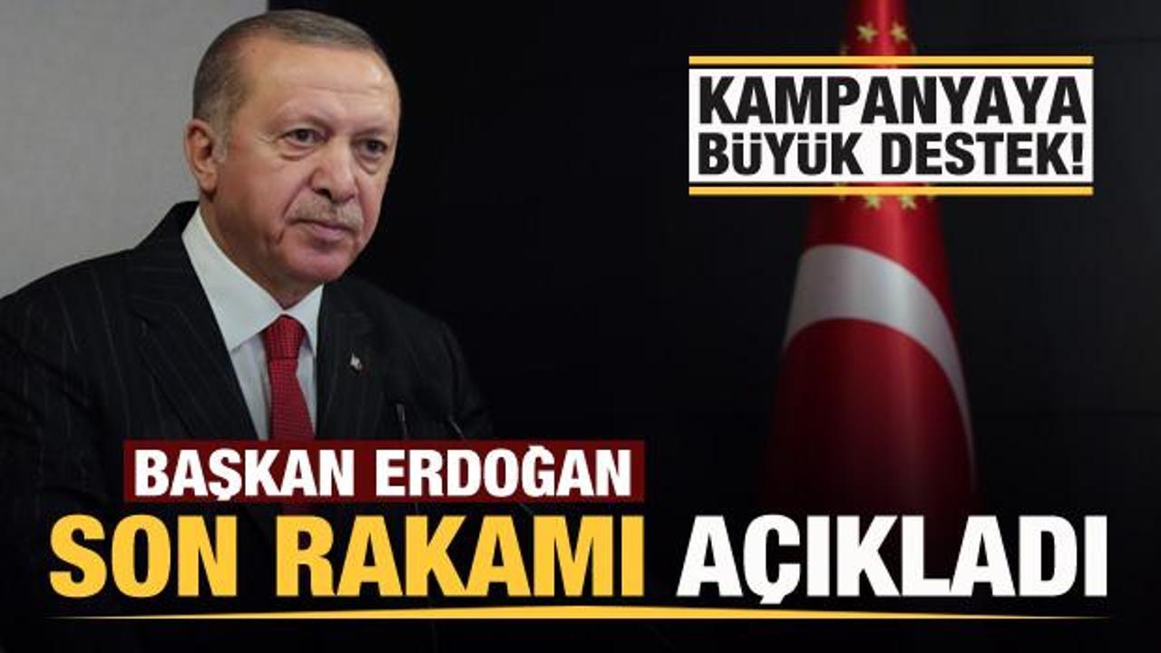 Milli Dayanışma Kampanyası'na büyük destek!  Başkan Erdoğan son rakamı açıkladı
