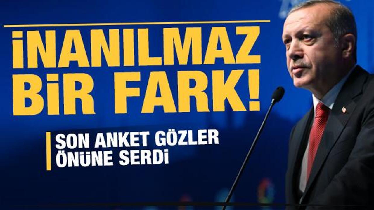 Erdoğan son ankette en yakın rakibine 4 kat fark attı
