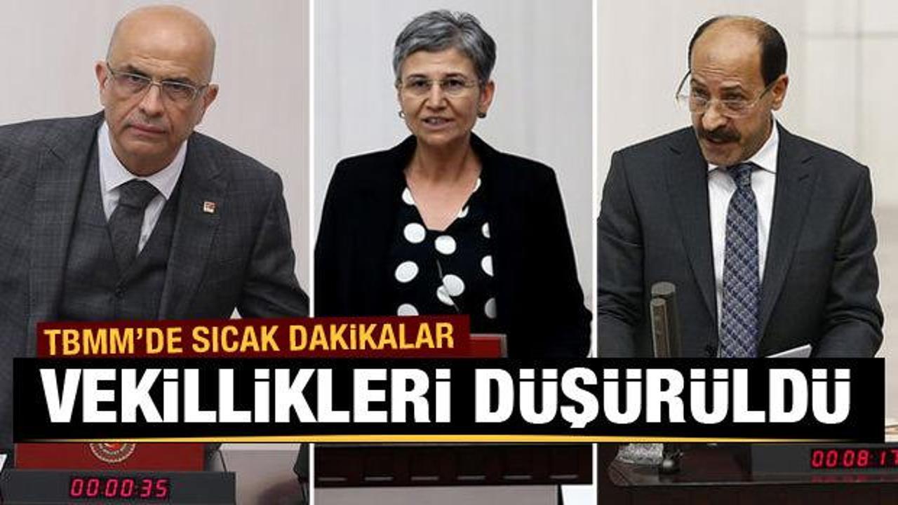 CHP'li Berberoğlu ve 2 HDP'li vekilin vekilliği düşürüldü