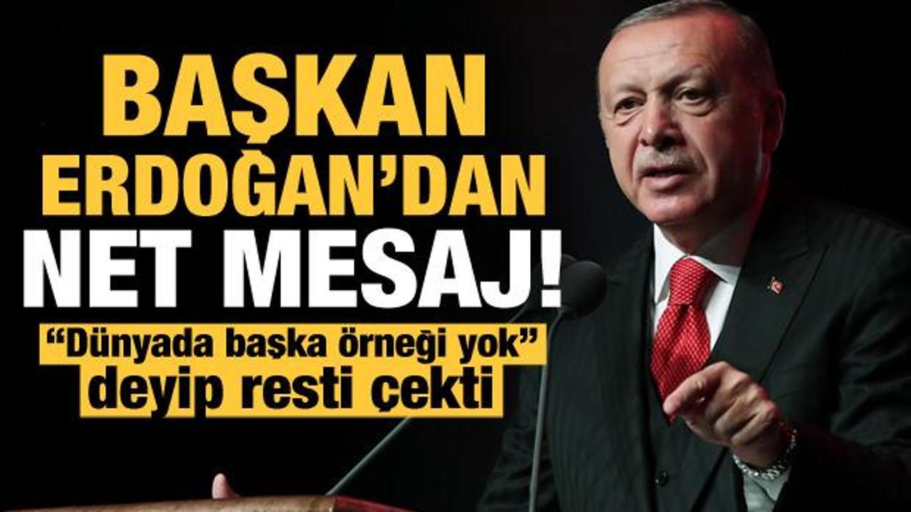 Erdoğan 'dünyada başka örneği yok' deyip resti çekti!