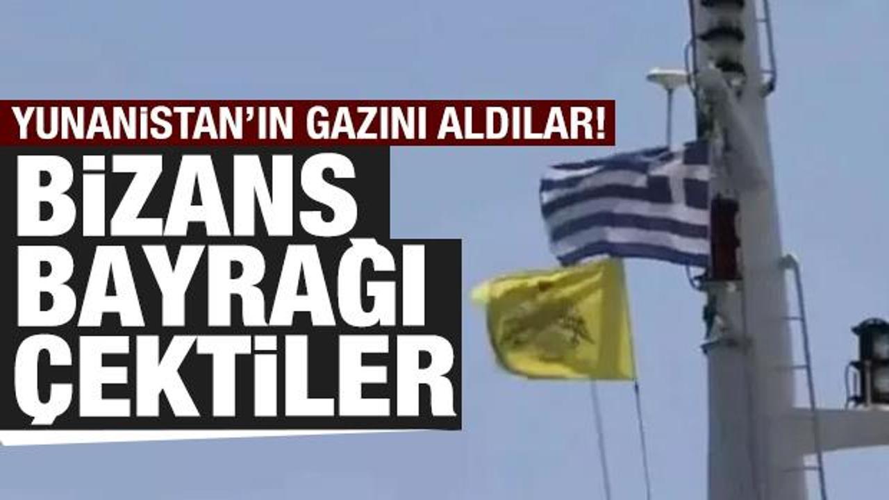 Türkiye'nin NAVTEX hamlesi sonrası Bizans bayrağını göndere çektiler