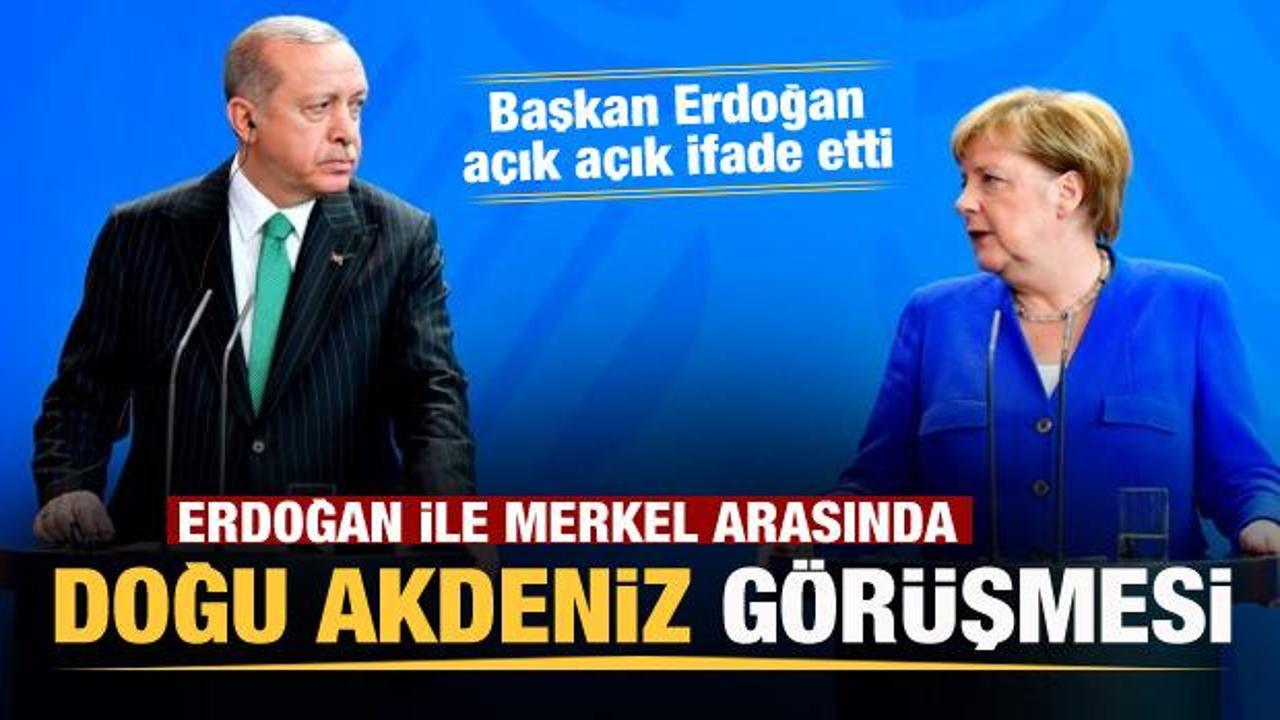 Başkan Erdoğan Merkel ile Doğu Akdeniz'i görüştü