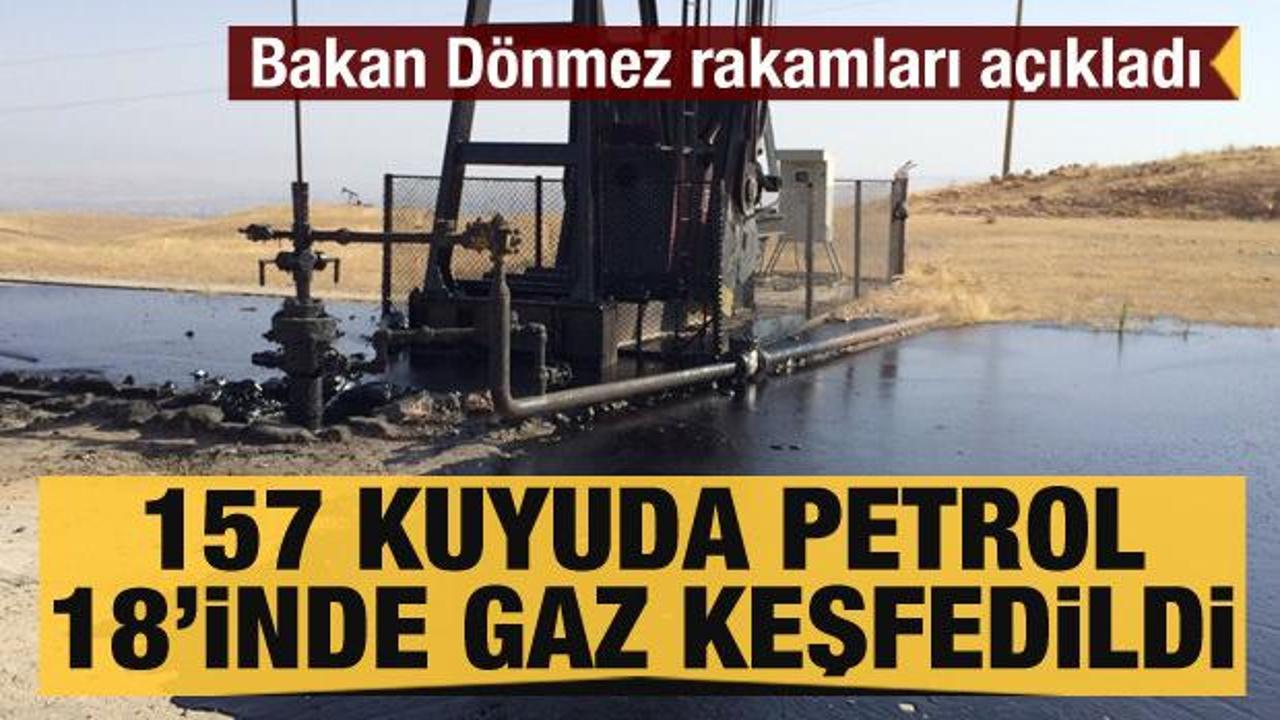 Bakan Dönmez rakamları açıkladı: 2 yılda 157 kuyuda petrol, 18’inde gaz keşfedildi