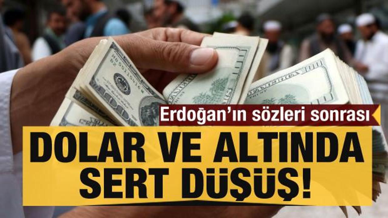 Erdoğan'ın sözleri sonrası Dolar ve altında sert düşüş