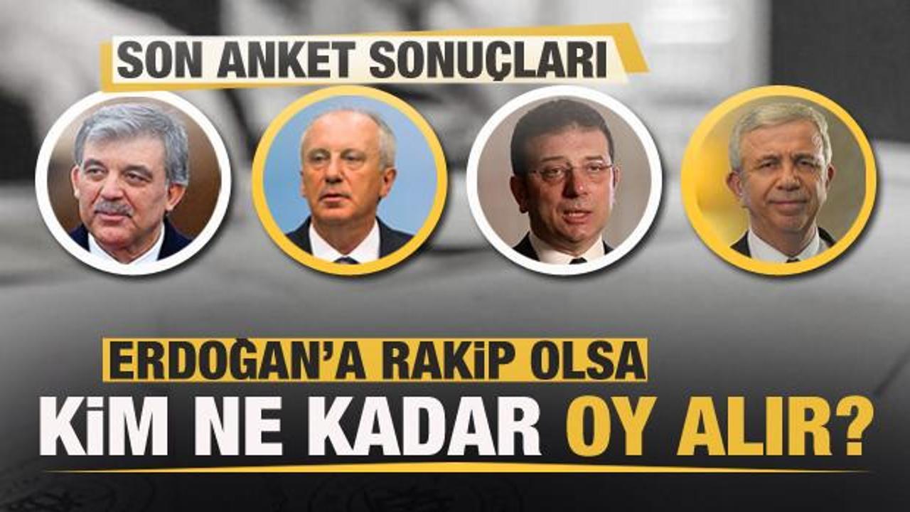 Erdoğan'a rakip olsa Gül, İnce, Yavaş ve İmamoğlu kaç oy alır?