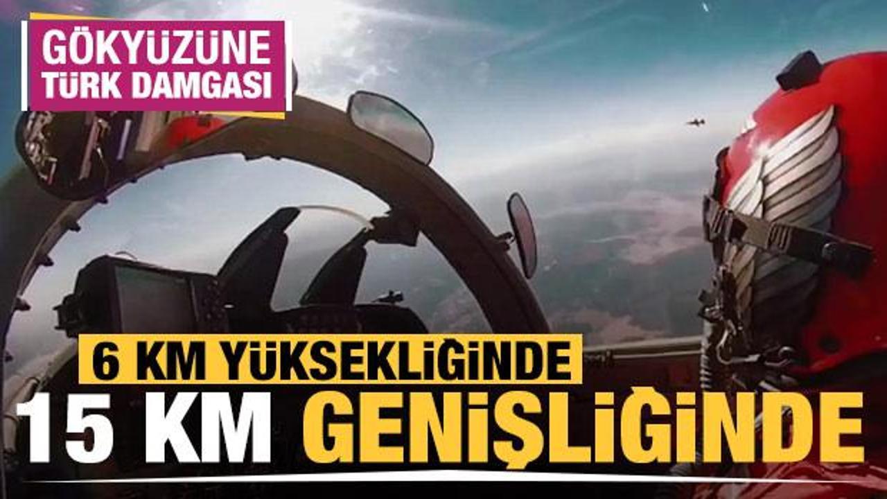 T&uuml;rk Yıldızları Akrobasi Timinden g&ouml;ky&uuml;z&uuml;ne damga vuran &ccedil;izim