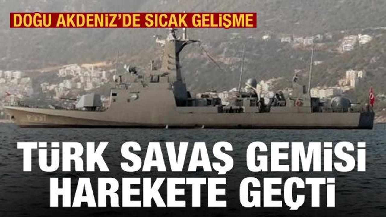 Türk savaş gemisinden Yunanistan'a gözdağı! Meis'in önünden geçmesi yetti