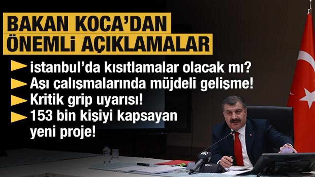  Sağlık Bakanı Koca: Aşı çalışmalarından ikisi insan deneyleri aşamasına yakın