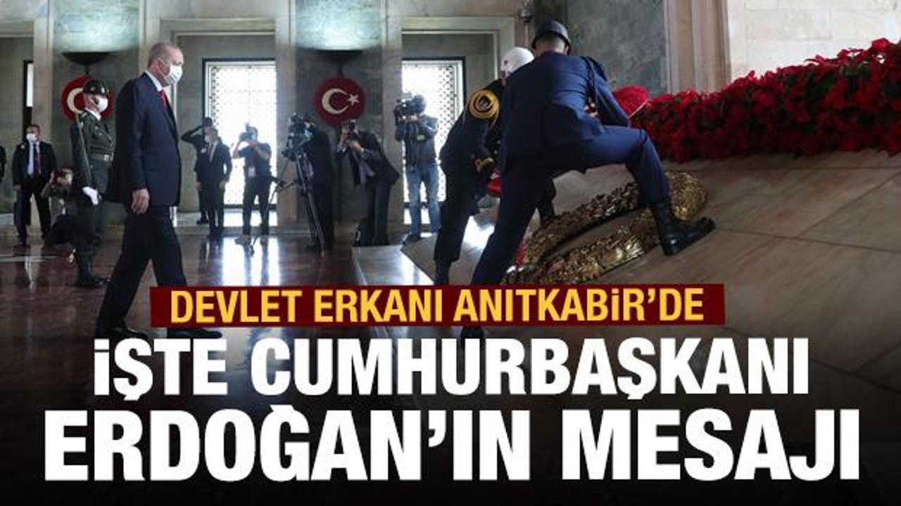 Cumhurbaşkanı Erdoğan'dan Anıtkabir'de çok önemli mesajlar