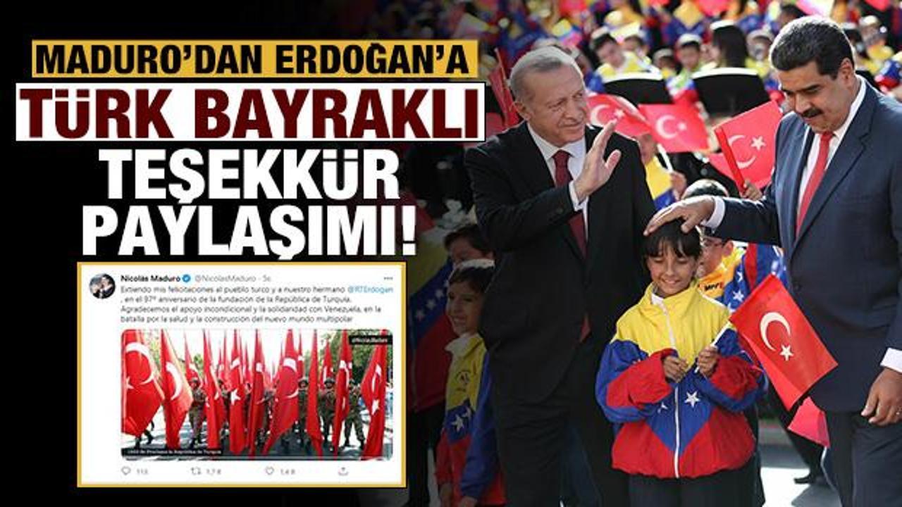 Son dakika: Maduro'dan Erdoğan'a Türk bayraklı teşekkür mesajı