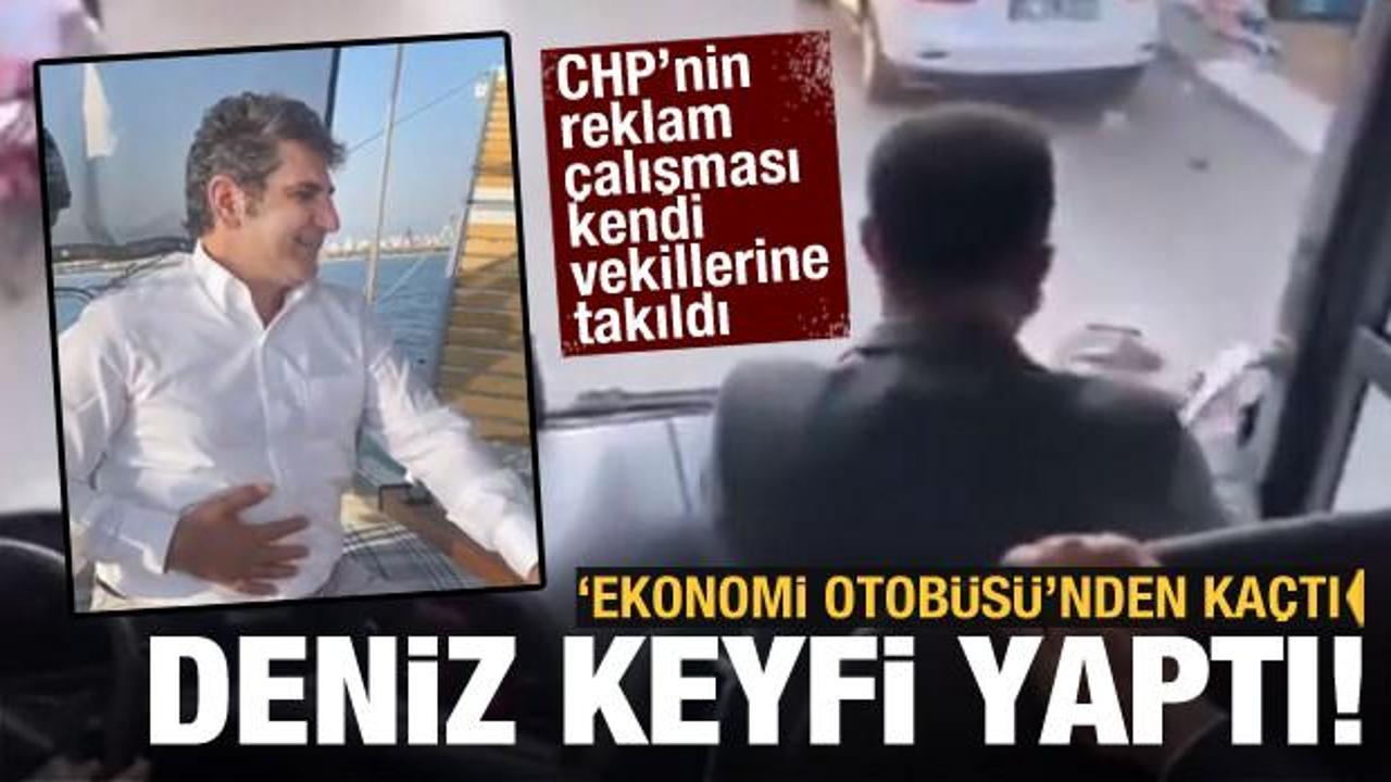 CHP'li Erdoğdu 'Ekonomi Otobüsü'nden sıkıldı! Deniz keyfi yaptı