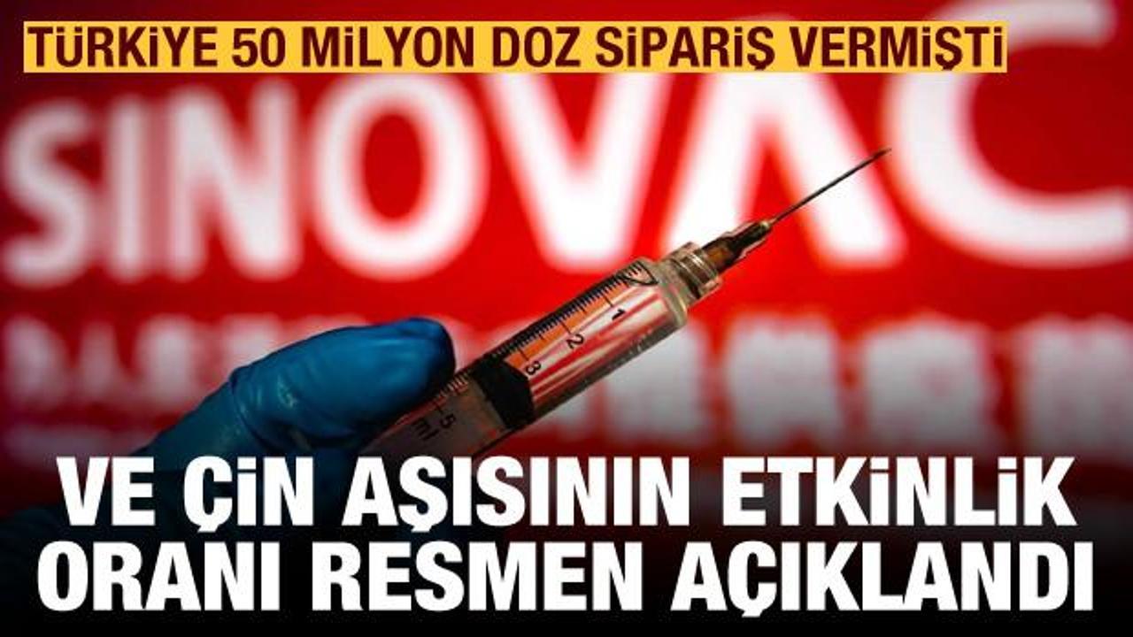 Türkiye'nin de aldığı Çin aşısının etkinlik oranı açıklandı: Yüzde 97
