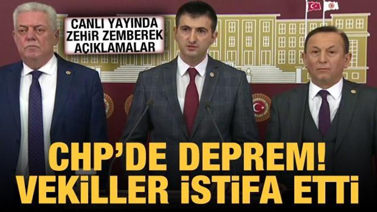 Son dakika: CHP'de deprem! 3 Milletvekili istifa etti! Canlı yayında zehir zemberek sözler