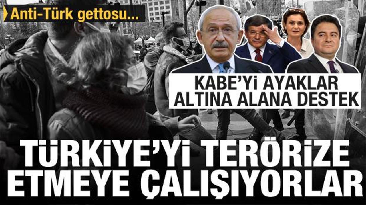 Kabe'yi ayaklar altına alanlara destek verdiler! Anti-Türk gettosu kurmuşlar! Vandallık...