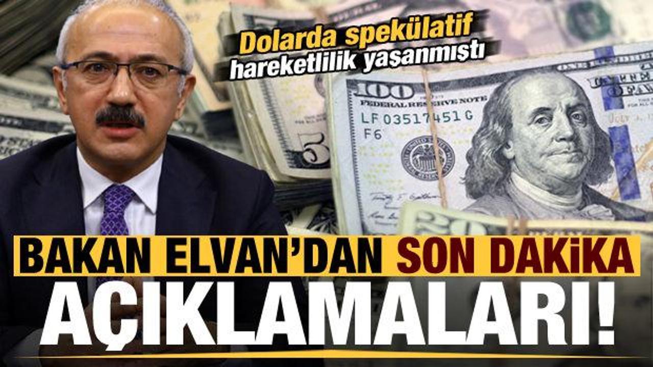 Dolardaki spekülatif hareketlilik sonrası Bakan Elvan'dan kritik açıklama!