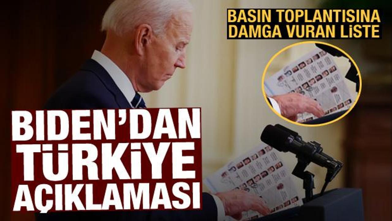 Joe Biden'dan Türkiye açıklaması: Basın toplantısına damga vuran liste