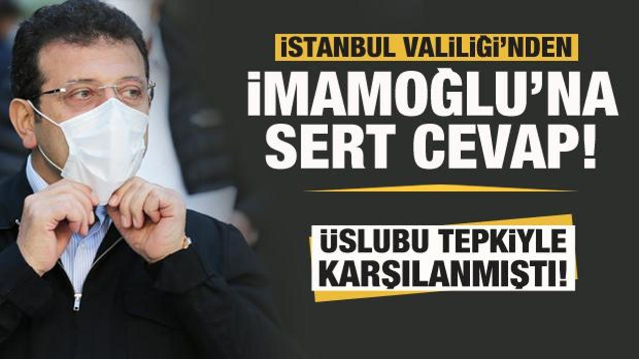 İstanbul Valiliği'den İmamoğlu'na sert cevap!