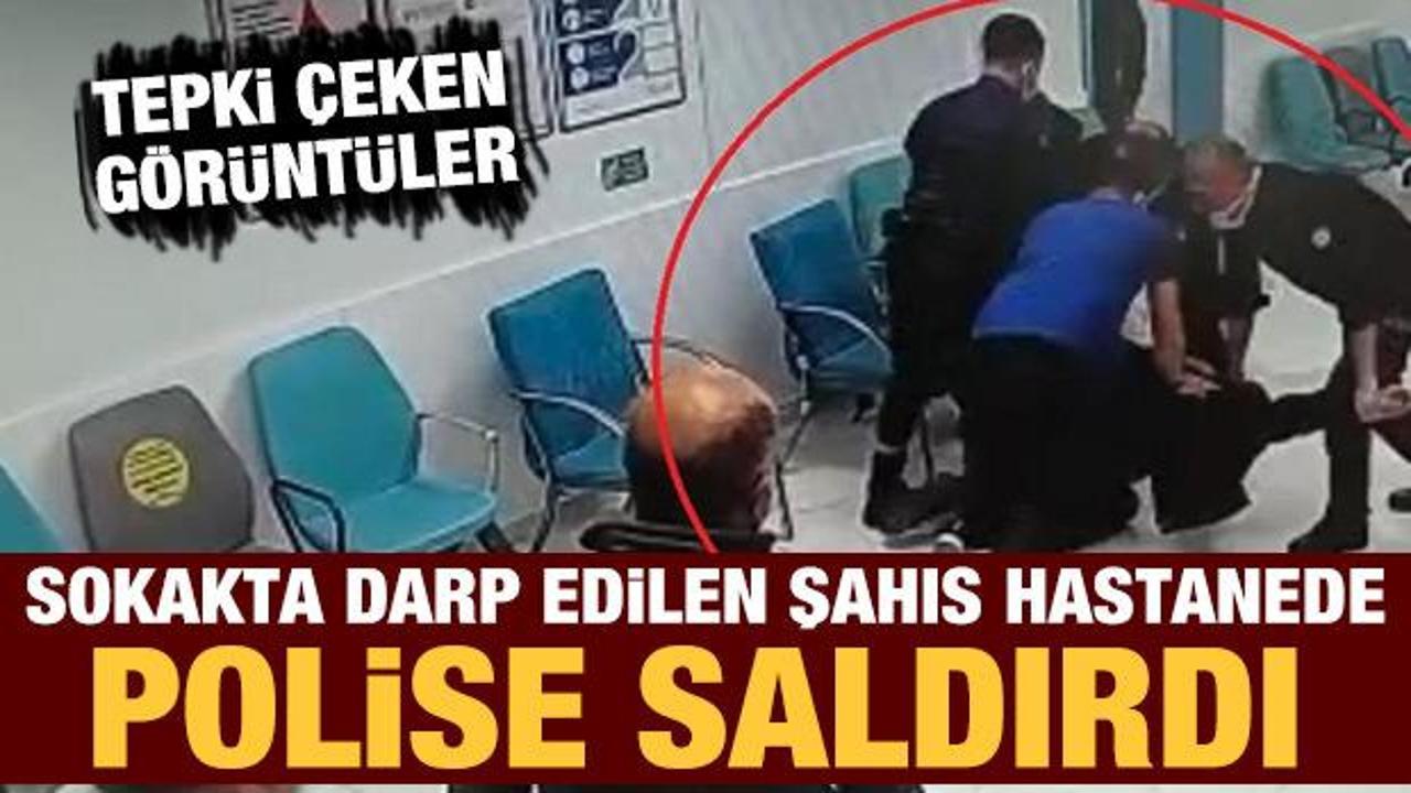 Sokakta darp edilen kişi hastanede polise saldırdı