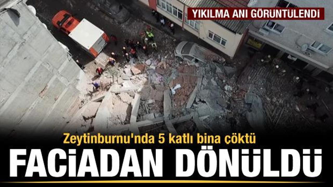 Zeytinburnu'nda bina çöktü!