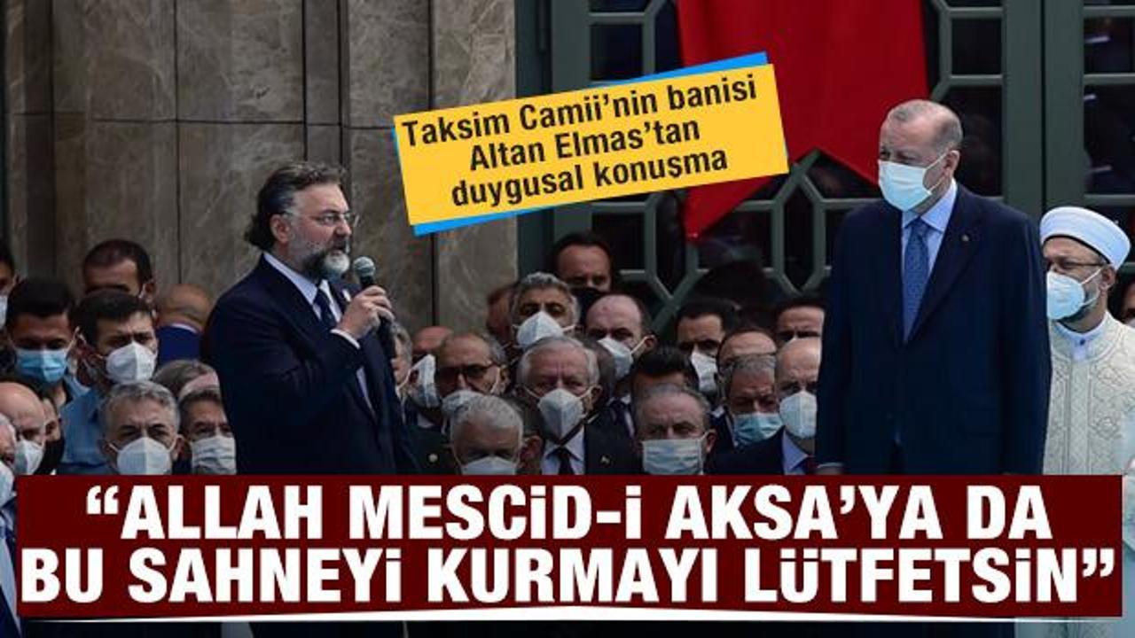 Altan Elmas, Taksim Camii'nin açılışında konuştu