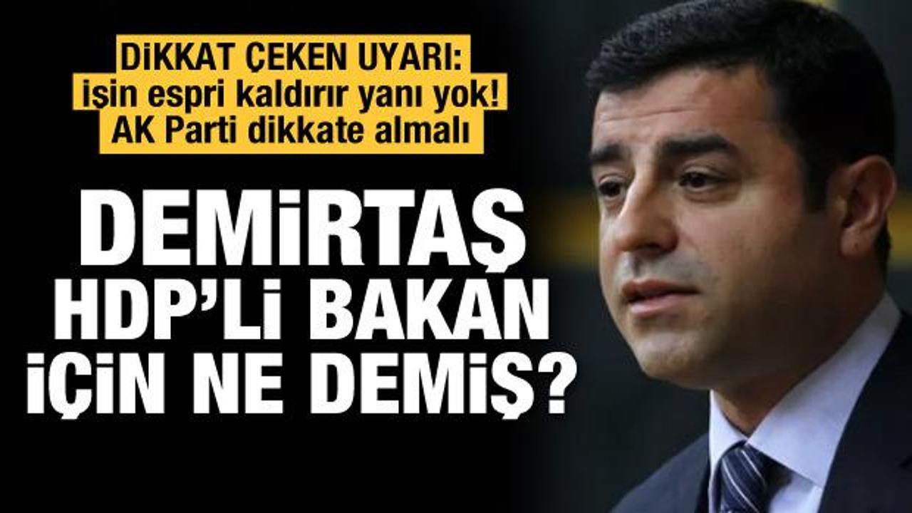 Demirtaş, HDP’li bakan için ne demiş?