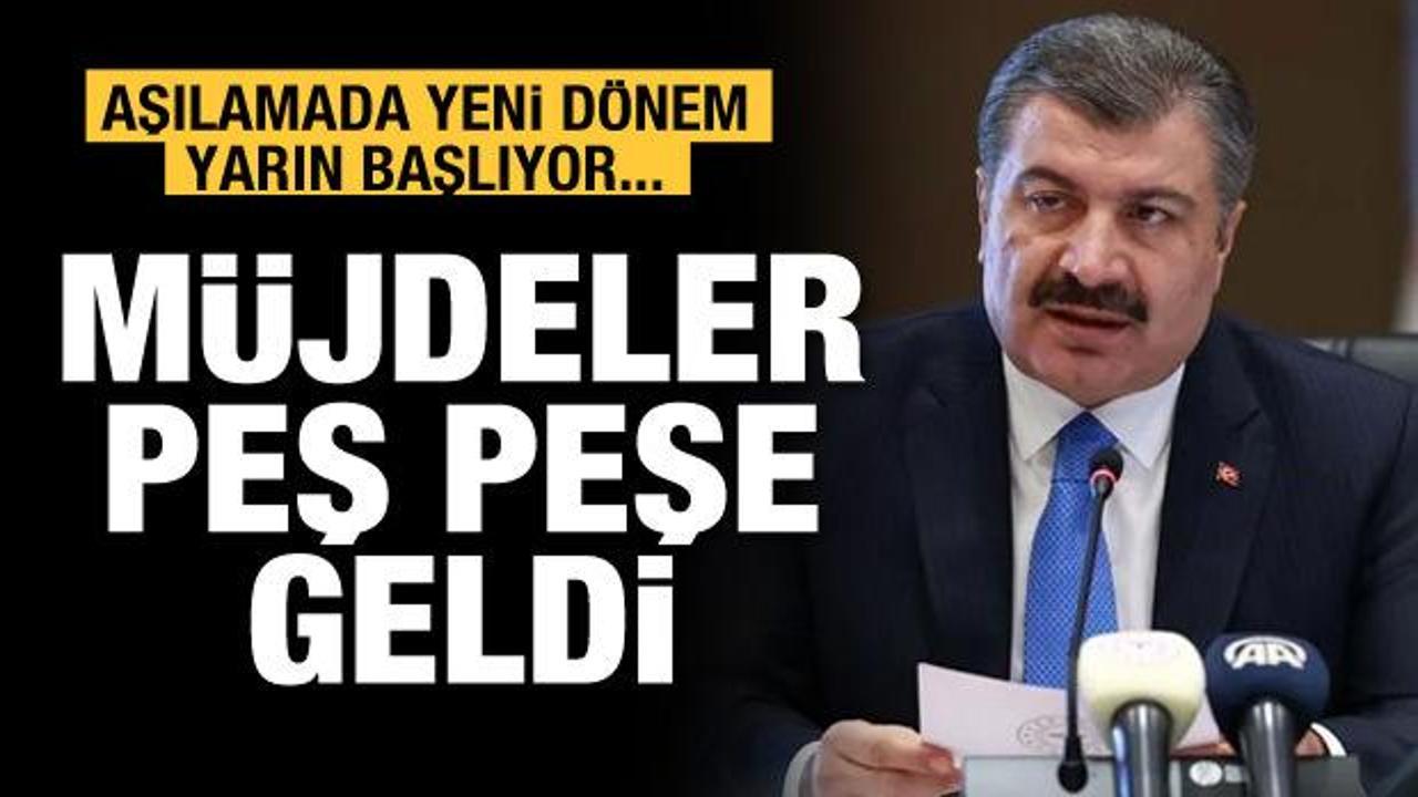 Bakan m&uuml;jdeyi verdi: Yarından itibaren aşı olabilecekler!