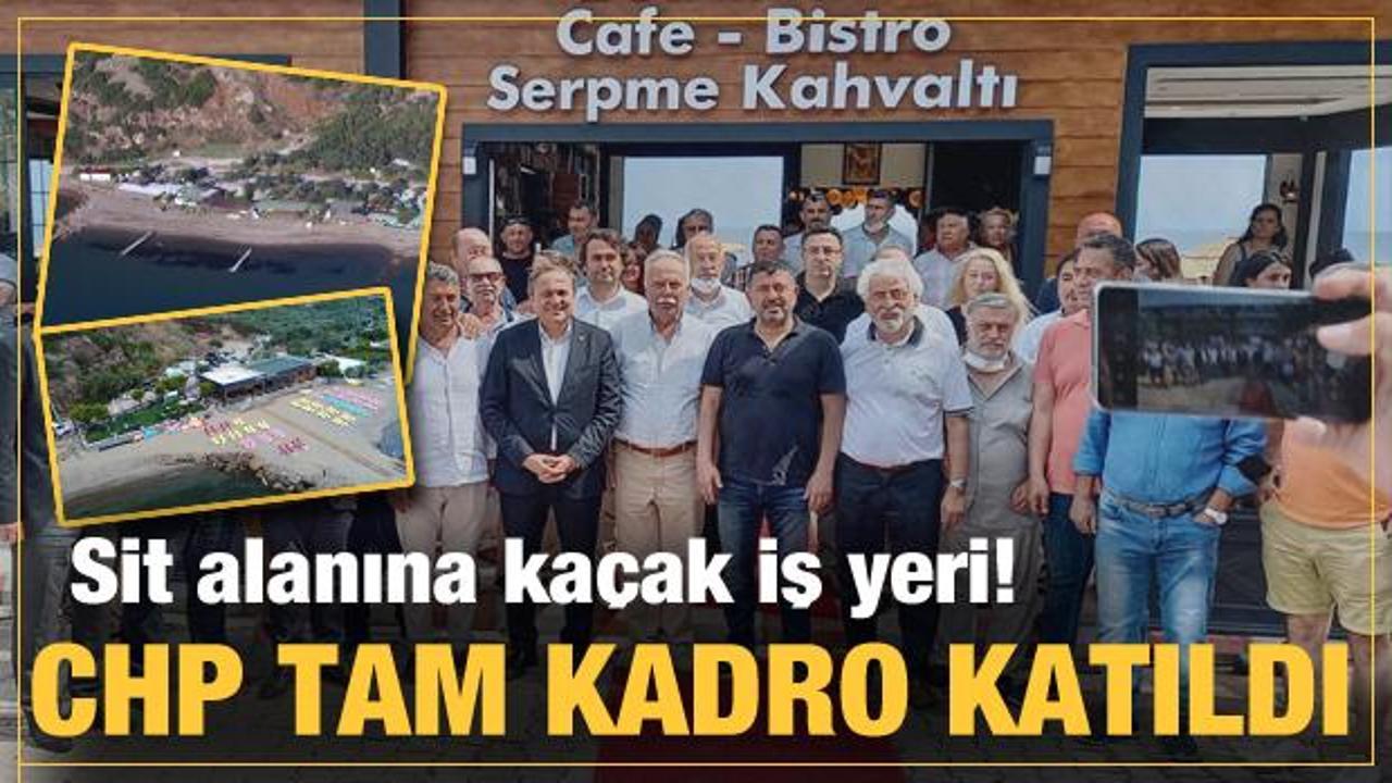 Halk TV'nin sahibi Mahiroğlu'nun Assos’taki kaçak işyeri açılışına CHP tam kadro katıldı!