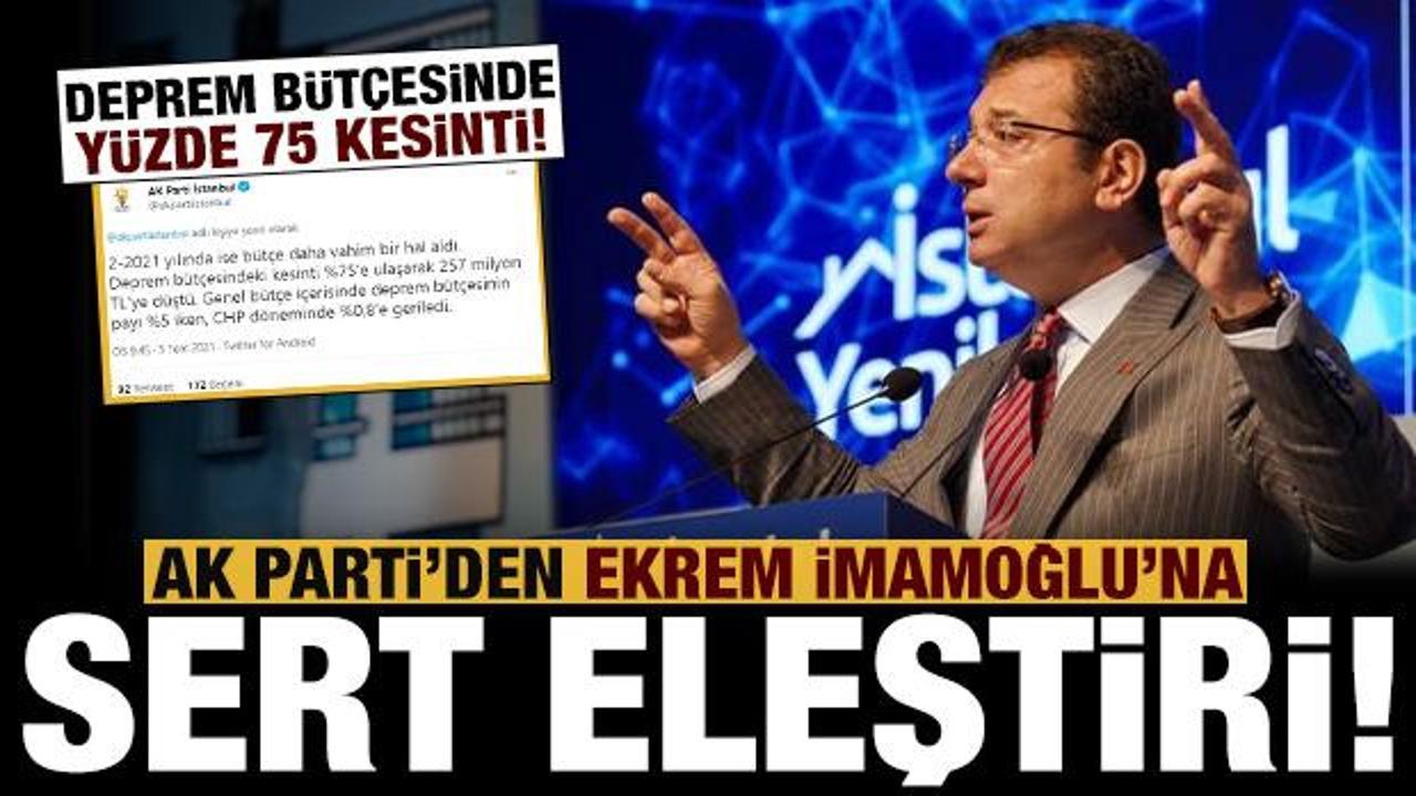 AK Parti'den İmamoğlu'na çok sert eleştiri: Reklam var bütçe yok!