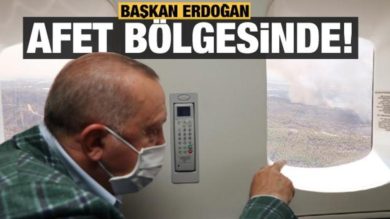 Başkan Erdoğan afet bölgesinde helikopterden incelemelerde bulundu