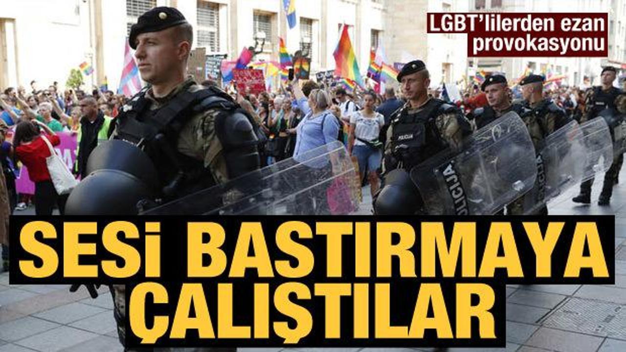 Bosna'da d&uuml;zenlenen LGBT y&uuml;r&uuml;y&uuml;ş&uuml;nde ezan provokasyonu