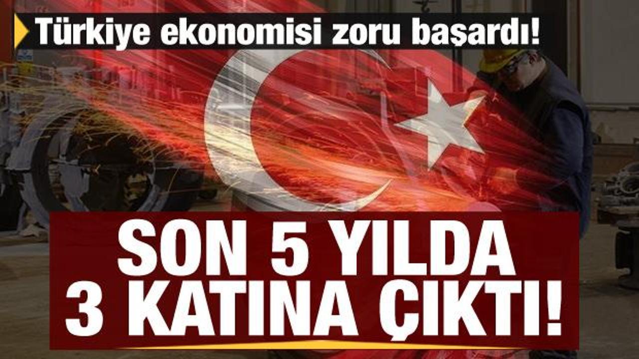 Türkiye ekonomisi zoru başardı! Son 5 yılda 3 katına çıktı