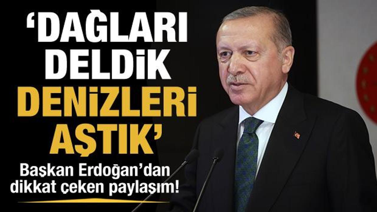 Cumhurbaşkanı Erdoğan, son 19 yılda yapımı tamamlanan tünellere ilişkin paylaşımda bulundu